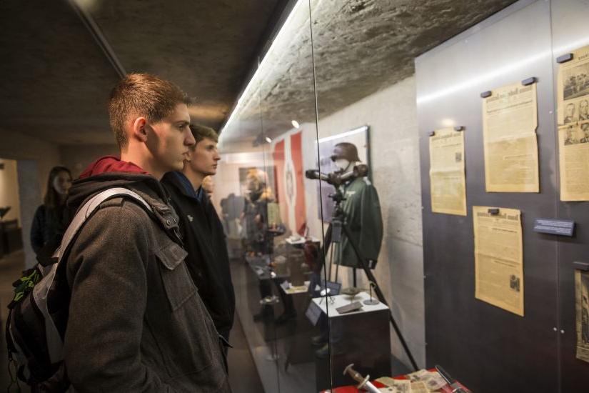 Students pursuing a history major visit a museum in Normandy (2016 J-Term).